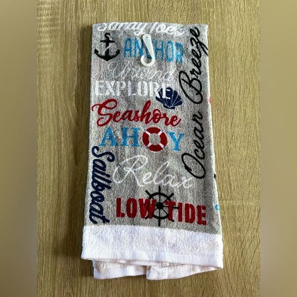 NWT … CHRISTMAS TREE SHOPS “Nautical” Kitchen Towel - Picture 2 of 2